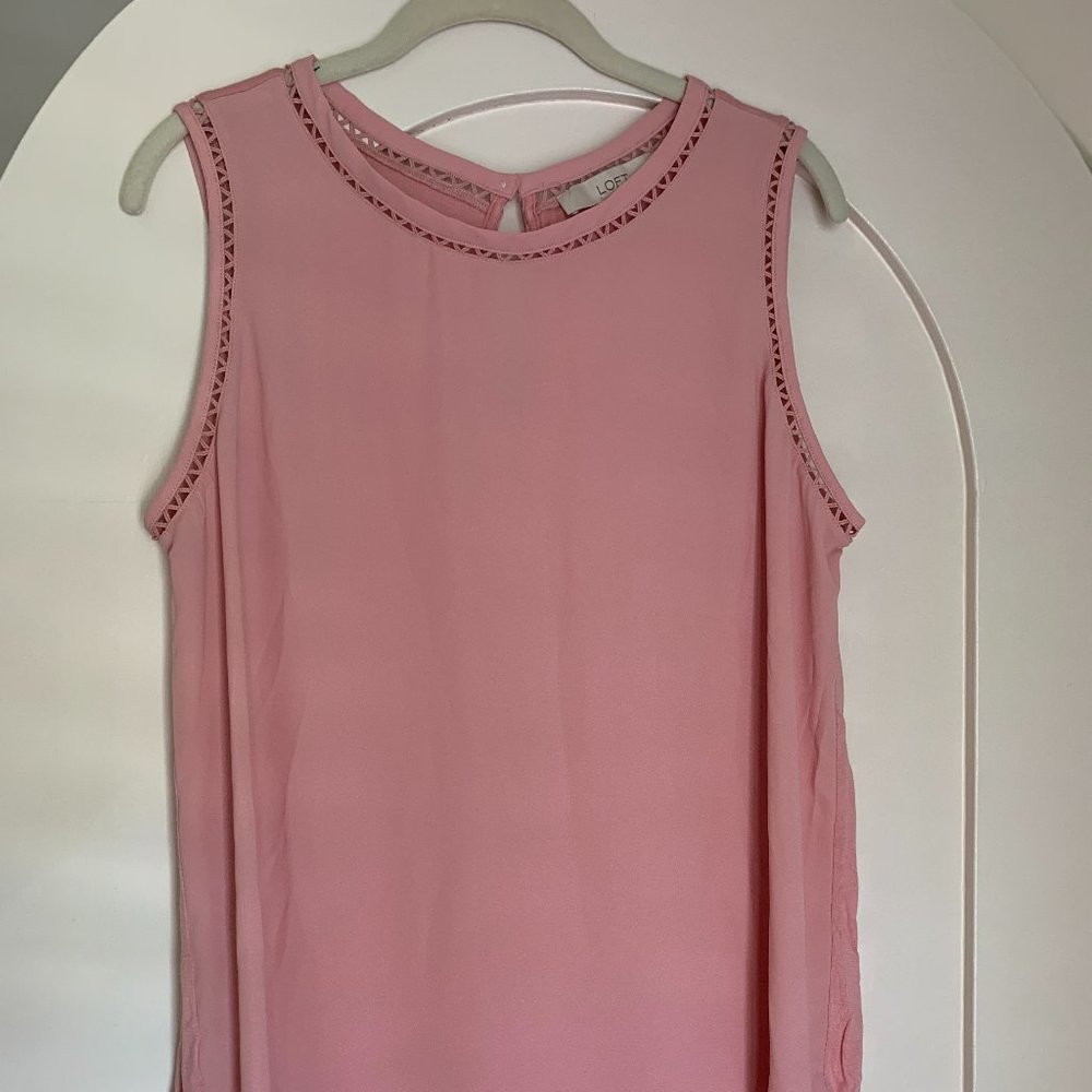 LOFT tank top peach pink mixed media